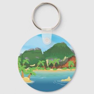 Tropical Treasure Island Key Ring
