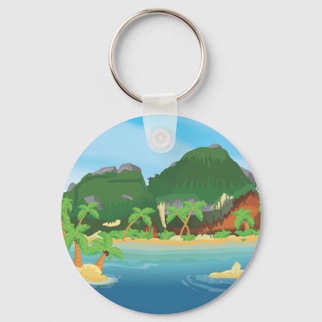 Tropical Treasure Island Key Ring (Front)