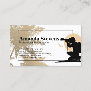 Tropical Trees Photographer Taking Photos Business Card