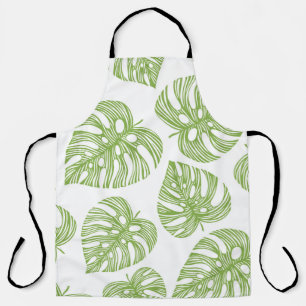 Tropical trendy seamless pattern with exotic palm apron