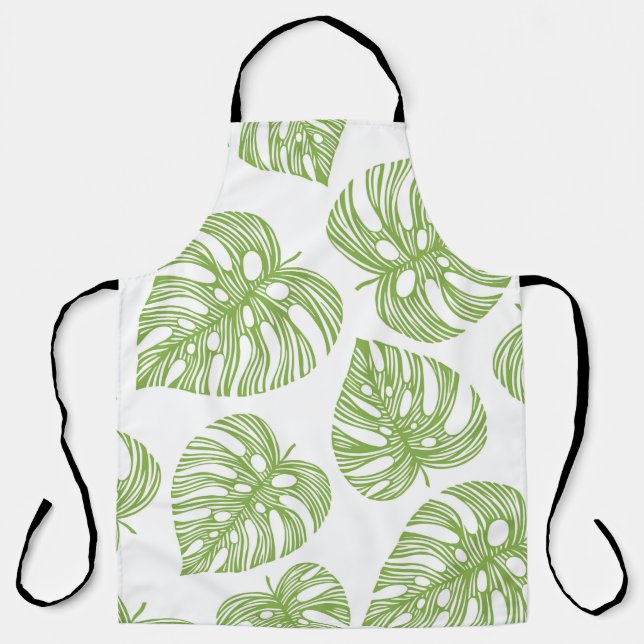 Tropical trendy seamless pattern with exotic palm  apron (Front)