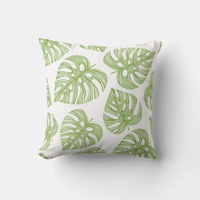 Tropical trendy seamless pattern with exotic palm  cushion (Front)