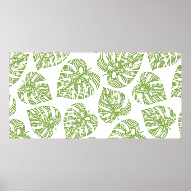 Tropical trendy seamless pattern with exotic palm  poster (Front)