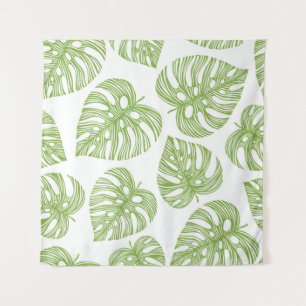Tropical trendy seamless pattern with exotic palm tapestry