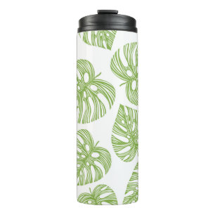 Tropical trendy seamless pattern with exotic palm thermal tumbler