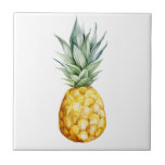 Tropical Trendy Watercolor Pineapple Ceramic Tile<br><div class="desc">This design was created through digital art. It may be personalised by clicking the customise button and changing the colour, adding a name, initials or your favourite words. Choose customise to change the background colour Contact me at colorflowcreations@gmail.com if you with to have this design on another product. Purchase my...</div>