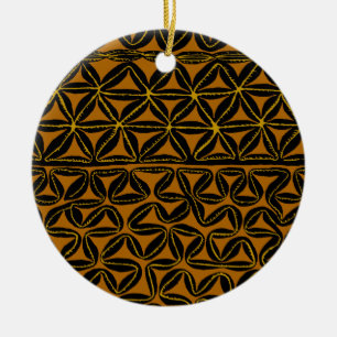Tropical Tribal South Seas Tapa Ceramic Ornament