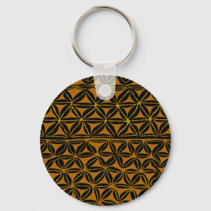 Tropical Tribal South Seas Tapa Key Ring