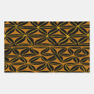 Tropical Tribal South Seas Tapa Rectangular Sticker