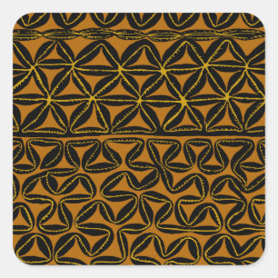 Tropical Tribal South Seas Tapa Square Sticker