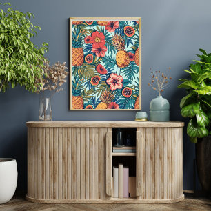 Tropical Trio Pineapple, Papaya & Passionfruit Poster