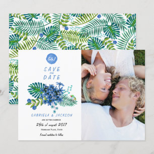 Tropical Tropics Leaves   Save the Date Photo Card