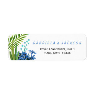 Tropical Tropics Wedding   Return Address Labels
