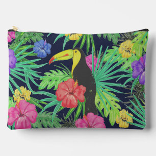 Tropical Tucan and Leaves Rainforest Accessory Pouch