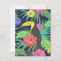 Tropical Tucan and Leaves Rainforest