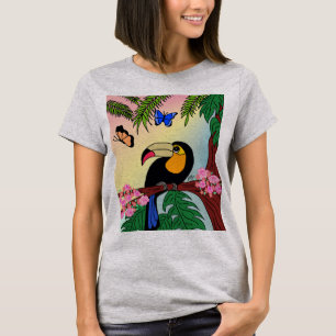 Tropical Tucano T-shirt and butterflies