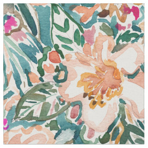 TROPICAL TUMBLE Colourful Paradise Floral Fabric