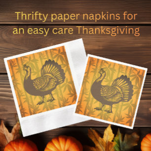 Tropical Turkey Thanksgiving Bamboo Paper Napkin
