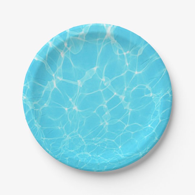 Tropical Turquoise Blue Ocean Paper Plate (Front)