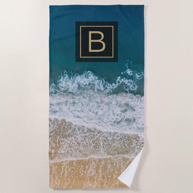 Tropical Turquoise Blue Sea Sandy Beach Florida Beach Towel (Front)