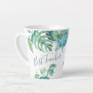 Tropical Turquoise Blue Watercolor Sea Turtle Mug