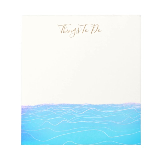 Tropical Turquoise Ocean  Waves Notepad (Front)