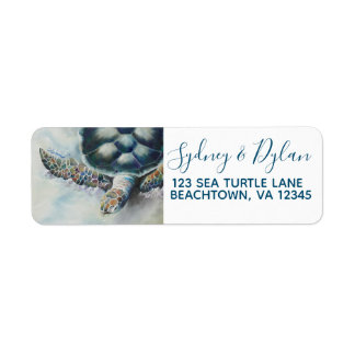 Tropical Turtle Return Address Labels