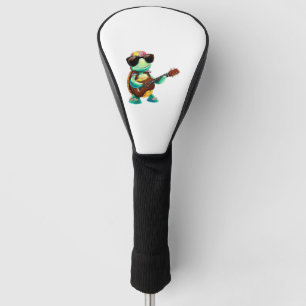 Tropical turtle with guitar golf head cover