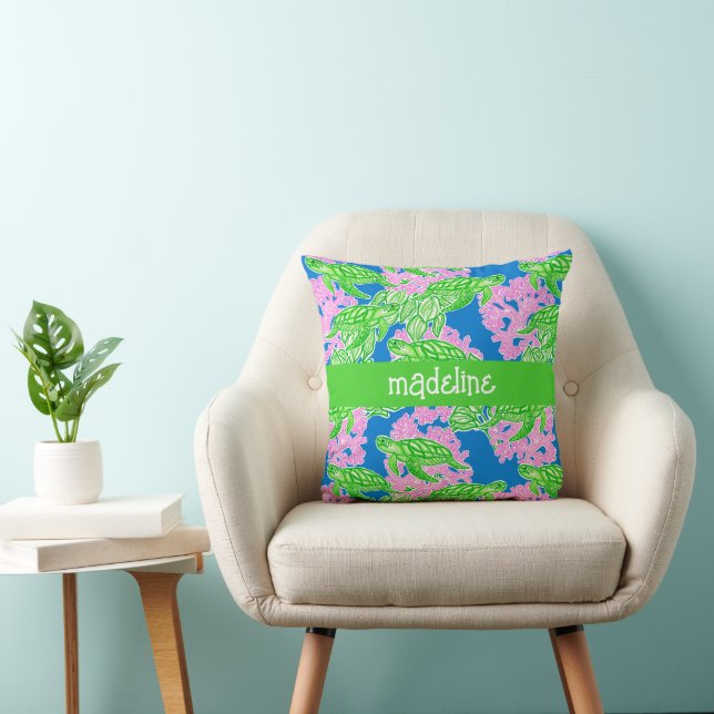 Tropical Turtles Pattern Personalised Cushion (Chair)