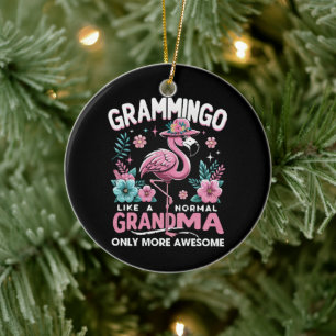 Tropical Twilight Flamingo Ceramic Ornament