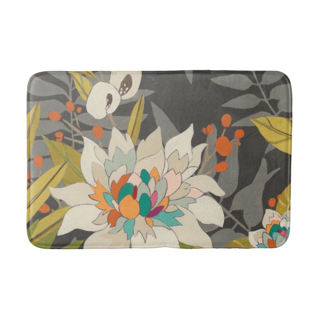 Tropical Twilight Flowers Bath Mat (Front)