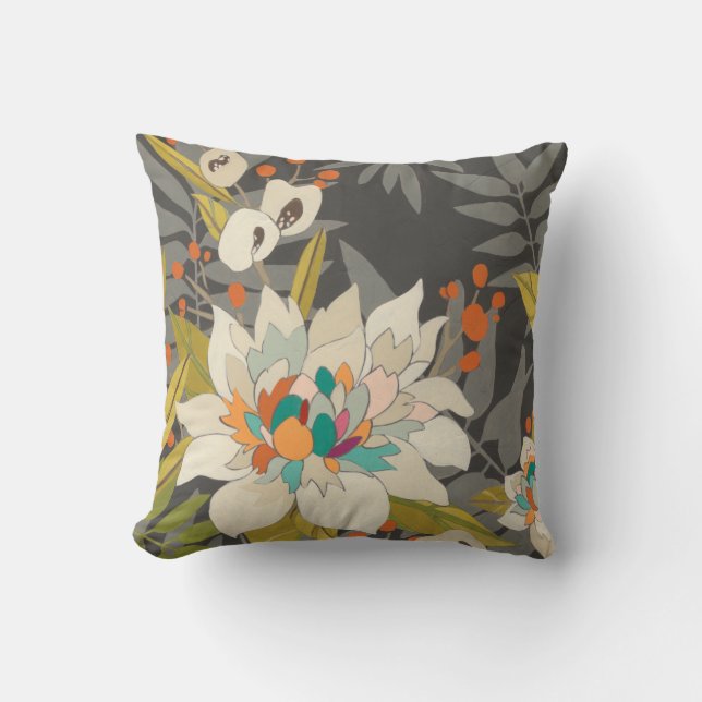 Tropical Twilight Flowers Cushion (Front)