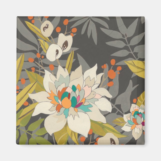 Tropical Twilight Flowers Magnet (Front)