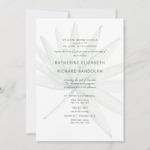 Tropical Two Venues White Both Parents Wedding Invitation