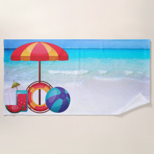 Tropical Umbrella Beach Towel