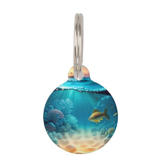 Tropical Underwater Landscape Pet Tag