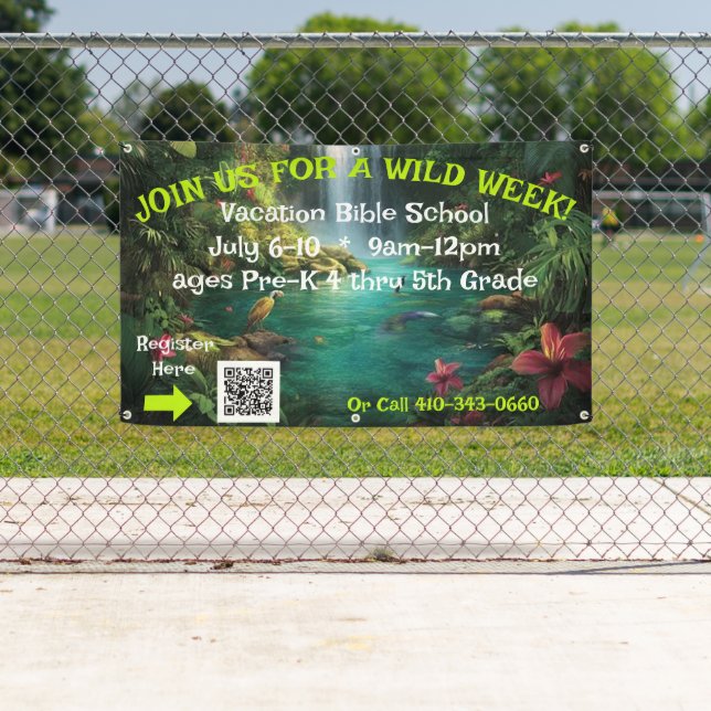 Tropical Vacation Bible School Banner (Insitu)