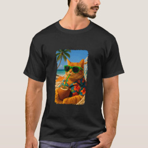 Tropical Vacation Cat Chilling in a Hammock T-Shirt