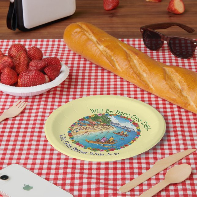 Tropical Vacation Dreams Paper Plate (Picnic)