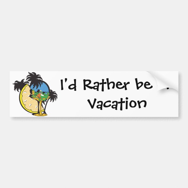 Tropical Vacation Gecko Bumper Sticker (Front)