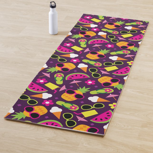 Tropical Vacation Seamless Pattern Yoga Mat (In Situ)