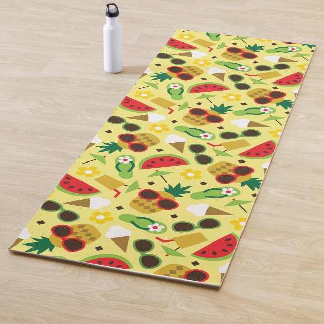 Tropical Vacation Seamless Pattern Yoga Mat (In Situ)