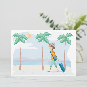 Tropical Vacation Traveller Fun Beach Travel  Invitation