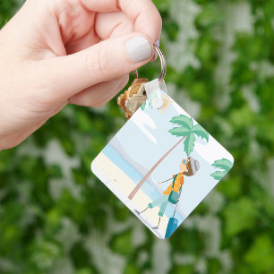 Tropical Vacation Traveller Fun Beach Travel  Key Ring