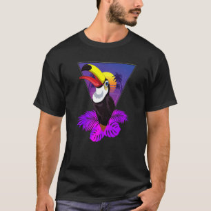 Tropical Vaporwave Palm Trees Rainforest Animal To T-Shirt