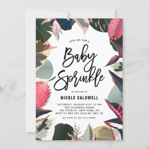 Tropical Variegated Houseplants Baby Sprinkle Invitation