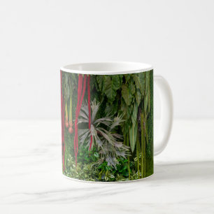 Tropical Vertical Garden Moss and Leaves Pattern Coffee Mug