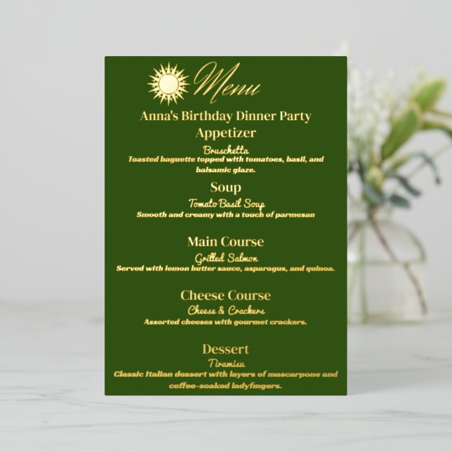Tropical Vibe Party Menu (Standing Front)