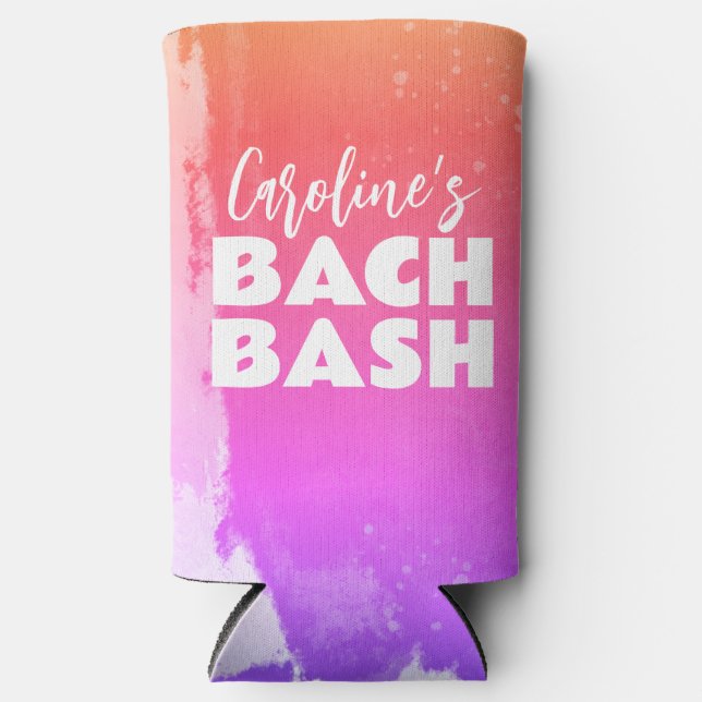 Tropical Vibes Beach Bachelorette Bash Seltzer Can Cooler (Front)