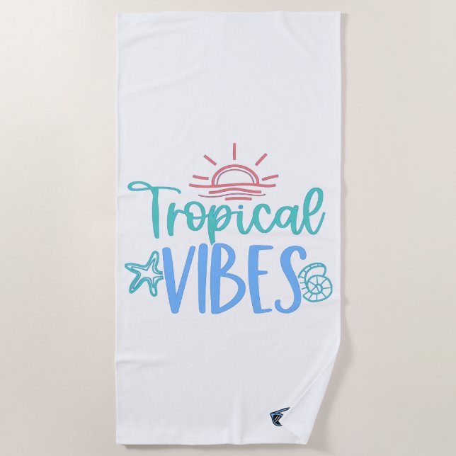 Tropical Vibes Beach Towel (Front)